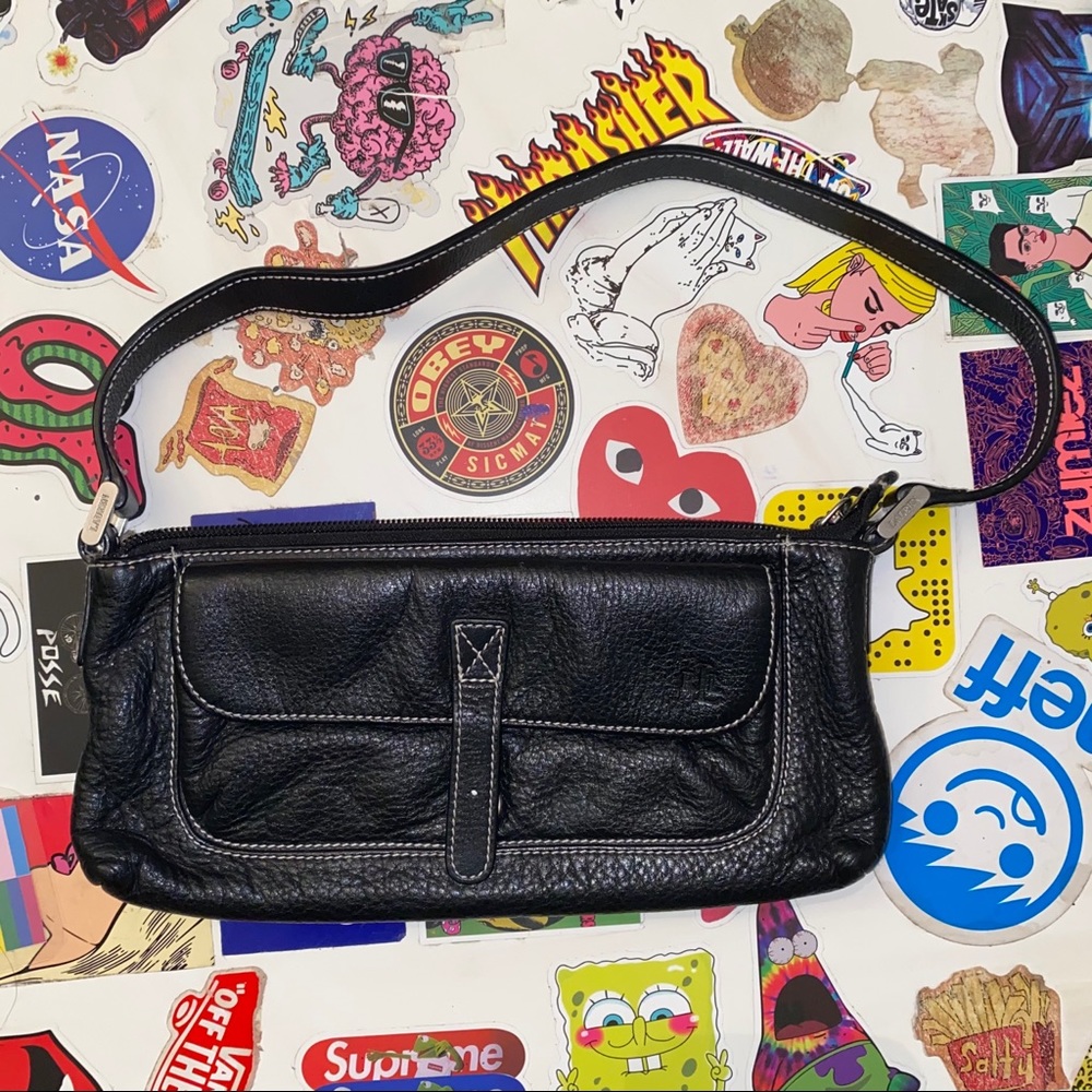 90s Ralph Lauren leather shoulder baguette